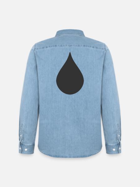 Drop Shape Logo Symbol - Men’s Organic Denim Shirt by Stanley/Stella - light wash