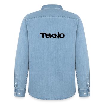 Shorts TEKNO (verschiedene Farben) - Männer Jeanshemd Organic von Stanley/Stella - verwaschenes Hellblau - Hinten - AI Model Male 185 light (185cm)