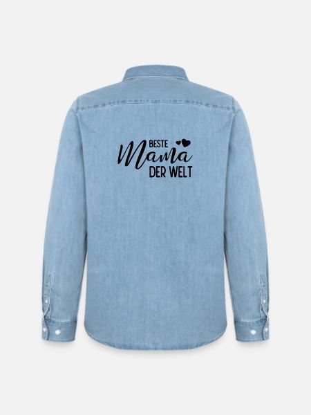 Beste Mama der Welt - Männer Jeanshemd Organic von Stanley/Stella - verwaschenes Hellblau