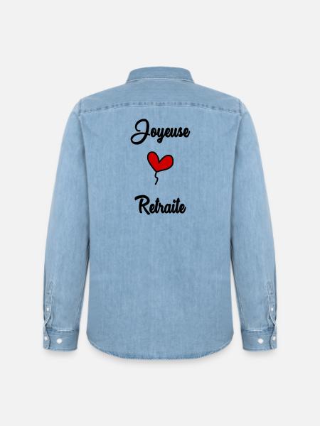JOYEUSE RETRAITE - Chemise en denim homme bio Stanley/Stella - bleu clair délavé