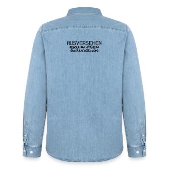 18 Geburtstag Geschenk - Erwachsen werden - Männer Jeanshemd Organic von Stanley/Stella - verwaschenes Hellblau - Hinten - AI Model Male 185 light (185cm)