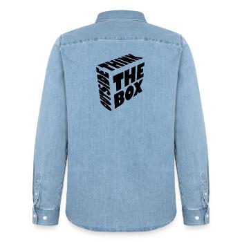 The art of thinking differently - Men’s Organic Denim Shirt by Stanley/Stella - light wash - Back - AI Model Male 185 light (185cm)