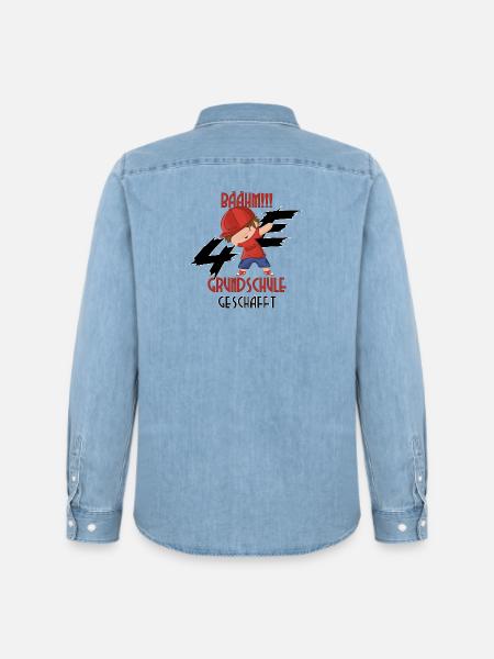 Dab Boy Grundschule - Männer Jeanshemd Organic von Stanley/Stella - verwaschenes Hellblau