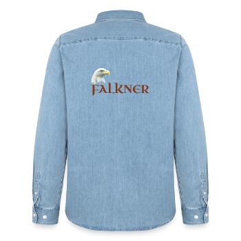 Falkner, Adlerkopf, Weißkopfseeadler für Falknerei - Männer Jeanshemd Organic von Stanley/Stella - verwaschenes Hellblau - Hinten - AI Model Male 185 light (185cm)