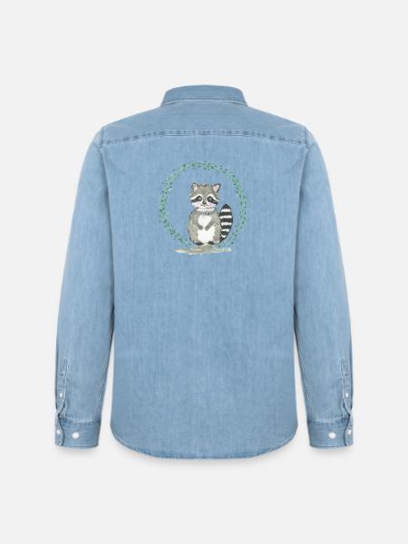 racoon - Men’s Organic Denim Shirt by Stanley/Stella - light wash