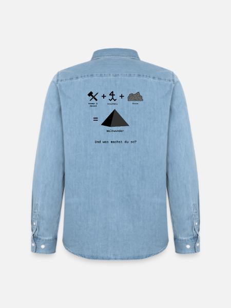 Weltwunder - Männer Jeanshemd Organic von Stanley/Stella - verwaschenes Hellblau