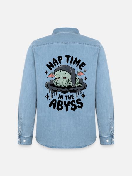 Nap Time In The Abyss - Men’s Organic Denim Shirt by Stanley/Stella - light wash