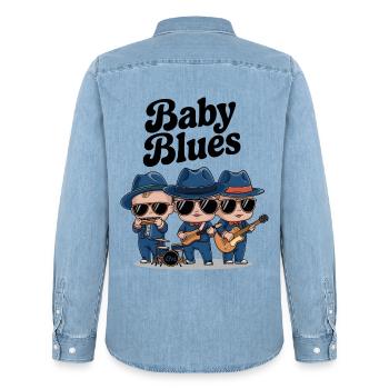 Baby Blues - Chemise en denim homme bio Stanley/Stella - bleu clair délavé - Dos - AI Model Male 185 light (185cm)