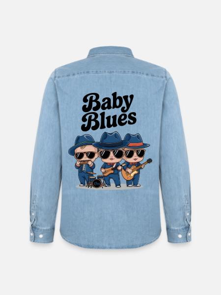 Baby Blues - Chemise en denim homme bio Stanley/Stella - bleu clair délavé
