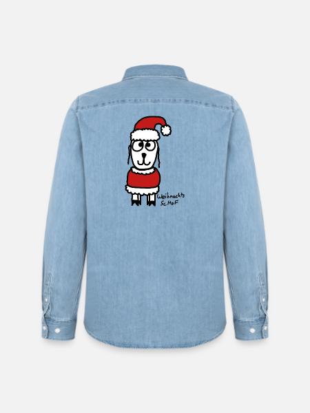 Weihnachts ScHoF - Männer Jeanshemd Organic von Stanley/Stella - verwaschenes Hellblau