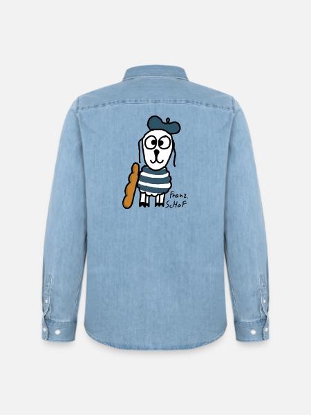 Französisch ScHoF - Männer Jeanshemd Organic von Stanley/Stella - verwaschenes Hellblau