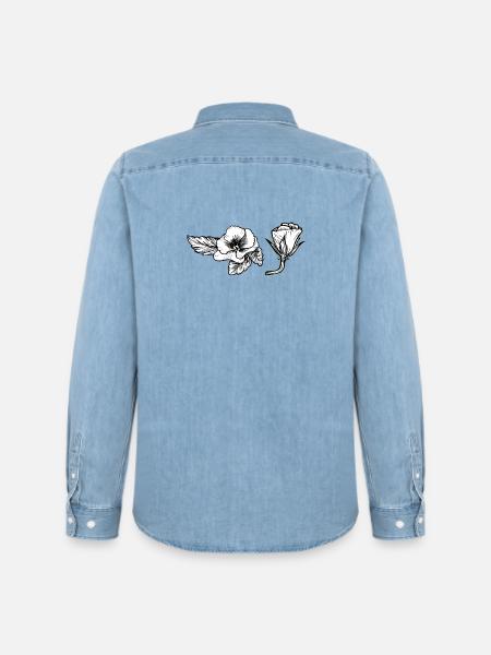 Pensée - Chemise en denim homme bio Stanley/Stella - bleu clair délavé