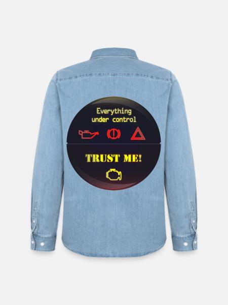 Under Control Trust Me - Männer Jeanshemd Organic von Stanley/Stella - verwaschenes Hellblau
