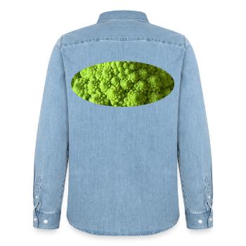 Romanesco-Brokkoli - Männer Jeanshemd Organic von Stanley/Stella - verwaschenes Hellblau - Hinten - AI Model Male 185 light (185cm)