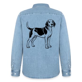 Beagle - Männer Jeanshemd Organic von Stanley/Stella - verwaschenes Hellblau - Hinten - AI Model Male 185 light (185cm)