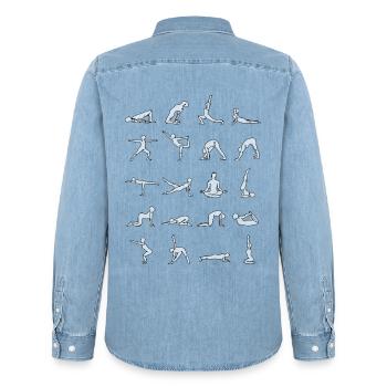 Yoga - Männer Jeanshemd Organic von Stanley/Stella - verwaschenes Hellblau - Hinten - AI Model Male 185 light (185cm)
