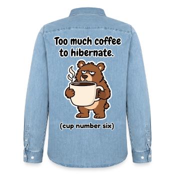 Finnischer Kaffeebär Winterschlaf - Männer Jeanshemd Organic von Stanley/Stella - verwaschenes Hellblau - Hinten - AI Model Male 185 light (185cm)