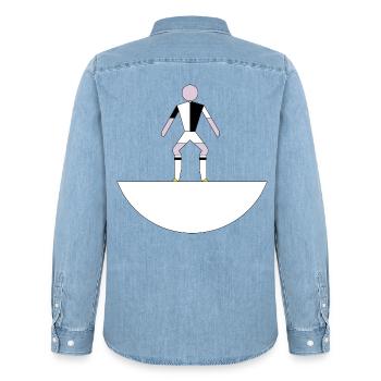 Miniaturgeometrische Figur - Männer Jeanshemd Organic von Stanley/Stella - verwaschenes Hellblau - Hinten - AI Model Male 185 light (185cm)