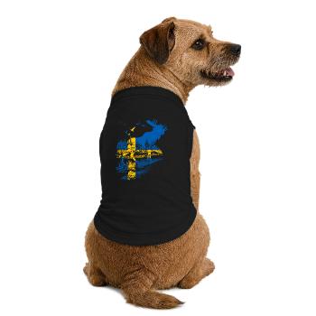 SWEDEN MOOSE - Premium Organic Dog T-Shirt - black - Back