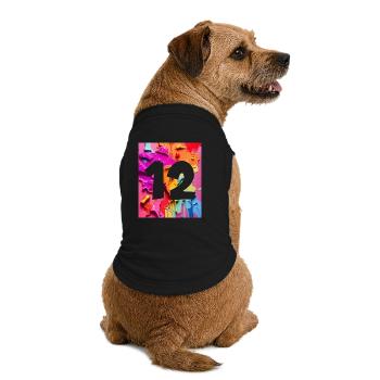 NR. 12 NUMMER 12 BUNT 12. GEBURTSTAG - Premium Organic Hunde-T-Shirt - Schwarz - Hinten