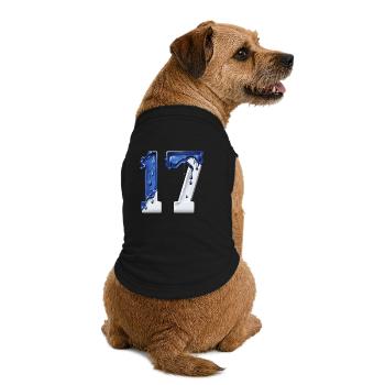NR. 17 NUMMER 17 BLAU WEIß 17. GEBURTSTAG - Premium Organic Hunde-T-Shirt - Schwarz - Hinten