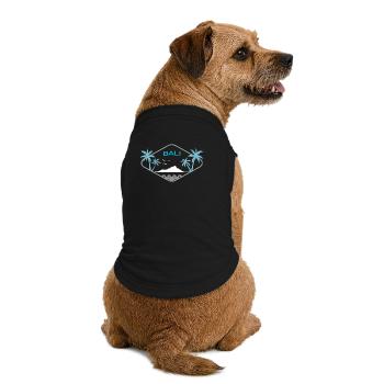 Souvenir rétro de l’écusson de Bali Palm Island à Ubud - T-shirt bio premium pour chien - noir - Dos