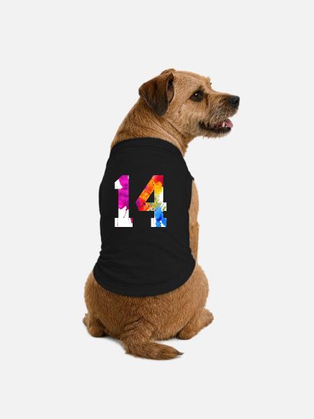 NUMMER 14 JAHRE ALT 14. GEBURTSTAG - Premium Organic Hunde-T-Shirt - Schwarz