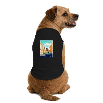 Vienna Austria Vintage Travel Poster Souvenir WPA - Premium Organic Dog T-Shirt - black - Back