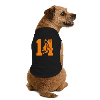 NUMMER 14 BASKETBALL 14. GEBURTSTAG - Premium Organic Hunde-T-Shirt - Schwarz - Hinten