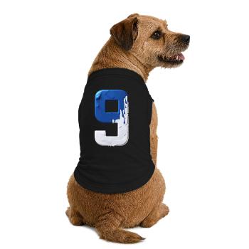 NR. 9 NUMMER 9 BLAU WEIß 9. GEBURTSTAG - Premium Organic Hunde-T-Shirt - Schwarz - Hinten
