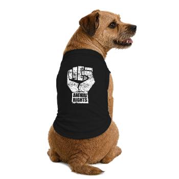 ANIMAL RIGHTS VEGAN - T-shirt bio premium pour chien - noir - Dos