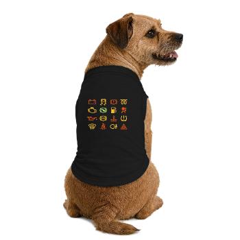Auto-Kontrollleuchten - Premium Organic Hunde-T-Shirt - Schwarz - Hinten