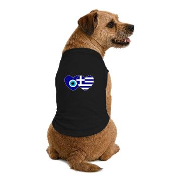 Drapeau de la Grèce Porte-bonheur Nazar Perle - T-shirt bio premium pour chien - noir - Dos