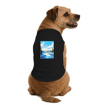 Rovaniemi Finlande Affiche de voyage vintage souvenir - T-shirt bio premium pour chien - noir - Dos