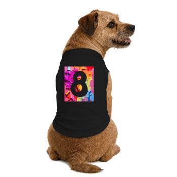 NR. 8 NUMMER 8 BUNT 8. GEBURTSTAG - Premium Organic Hunde-T-Shirt - Schwarz - Hinten