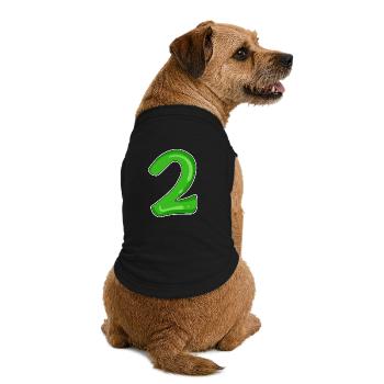 Nummer 2 Grün - Premium Organic Hunde-T-Shirt - Schwarz - Hinten