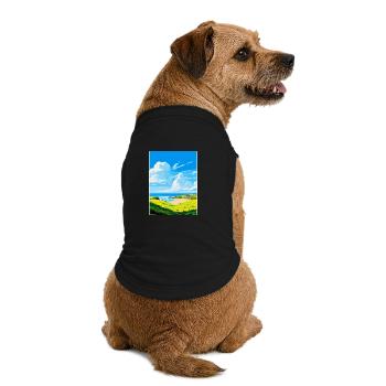 Crantock, Cornwall, England, Vereinigtes Königreich, Reiseposter, WPA - Premium Organic Hunde-T-Shirt - Schwarz - Hinten