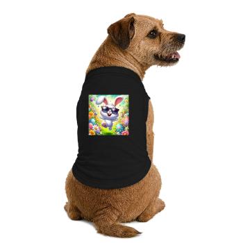 Fröhlicher Osterhase - Premium Organic Hunde-T-Shirt - Schwarz - Hinten