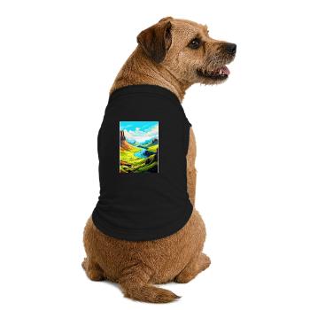 Isle Of Skye Schottland UK Vintage Reiseposter WPA - Premium Organic Hunde-T-Shirt - Schwarz - Hinten