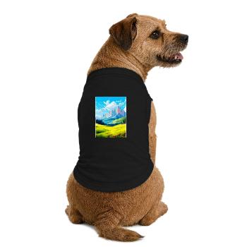 Dolomiten Italien Vintage Reiseplakat Souvenir WPA - Premium Organic Hunde-T-Shirt - Schwarz - Hinten