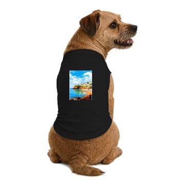 Portscatho Cornwall England Vereinigtes Königreich Reiseposter WPA - Premium Organic Hunde-T-Shirt - Schwarz - Hinten