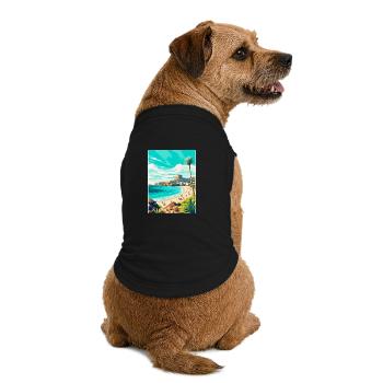 Gran Canaria Espagne Poster de voyage vintage souvenir - T-shirt bio premium pour chien - noir - Dos