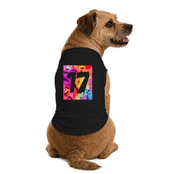 NR. 17 NUMMER 17 BUNT 17. GEBURTSTAG - Premium Organic Hunde-T-Shirt - Schwarz - Hinten