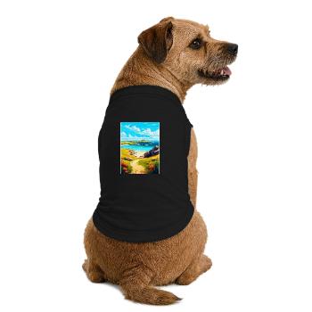 Scilly-Inseln Uk Vintage Reiseposter Souvenir - Premium Organic Hunde-T-Shirt - Schwarz - Hinten