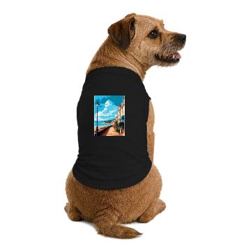 Teignmouth England Uk Reiseposter Souvenir WPA - Premium Organic Hunde-T-Shirt - Schwarz - Hinten