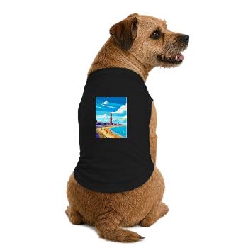 Blackpool Uk Vintage Reiseposter WPA Souvenir - Premium Organic Hunde-T-Shirt - Schwarz - Hinten
