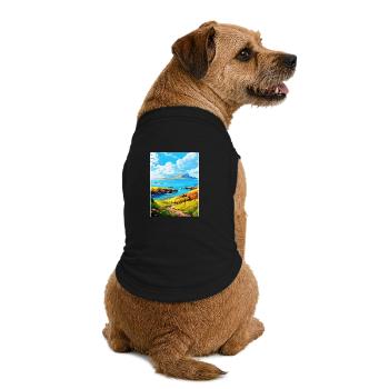 Isle Of Rum Schottland UK Vintage Reiseposter WPA - Premium Organic Hunde-T-Shirt - Schwarz - Hinten