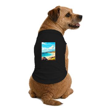 Île de Harris, Écosse, Royaume-Uni, Affiche de voyage vintage - T-shirt bio premium pour chien - noir - Dos