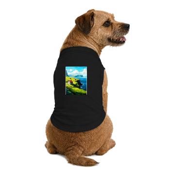 Färöer Inseln Dänemark Vintage Reiseposter WPA - Premium Organic Hunde-T-Shirt - Schwarz - Hinten