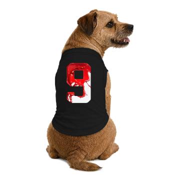 NR. 9 NUMMER 9 ROT WEIß 9. GEBURTSTAG - Premium Organic Hunde-T-Shirt - Schwarz - Hinten